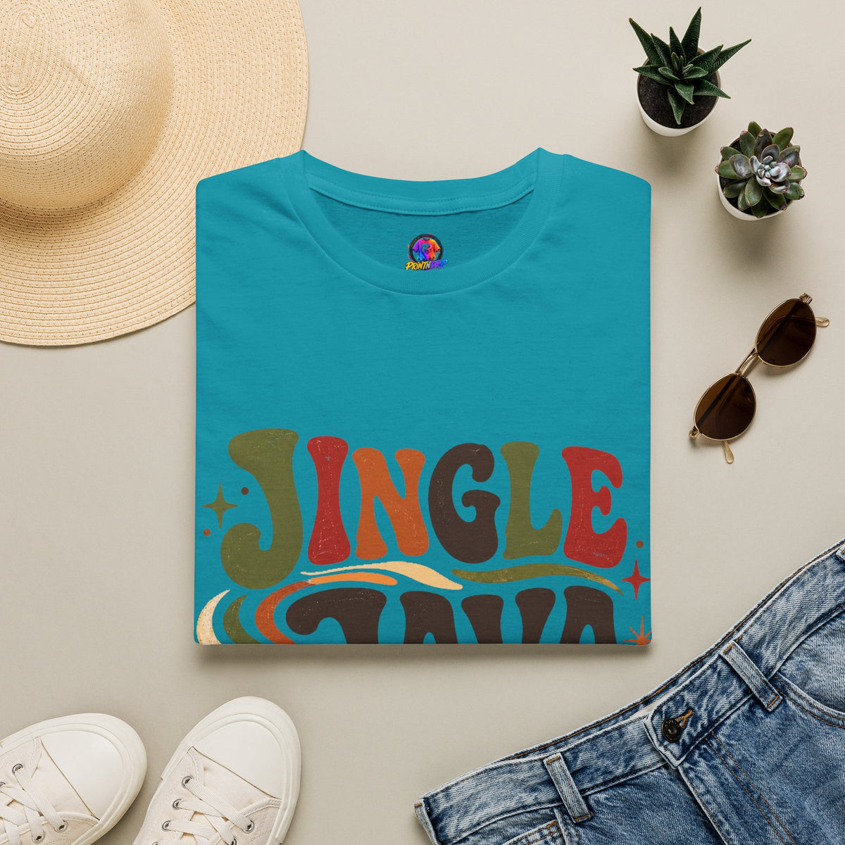 Retro "Jingle Java Vibes" T-Shirt