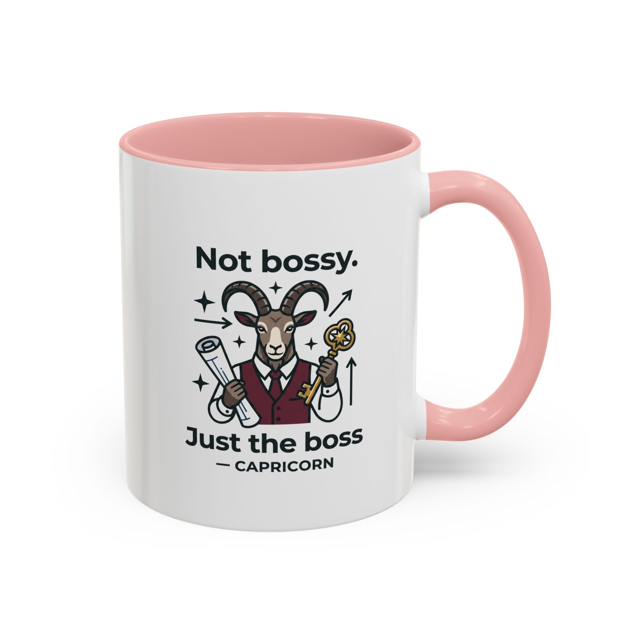 Capricorn Coffee Mug — "Not Bossy, Just the Boss" Zodiac Accent Mug (11/15oz)