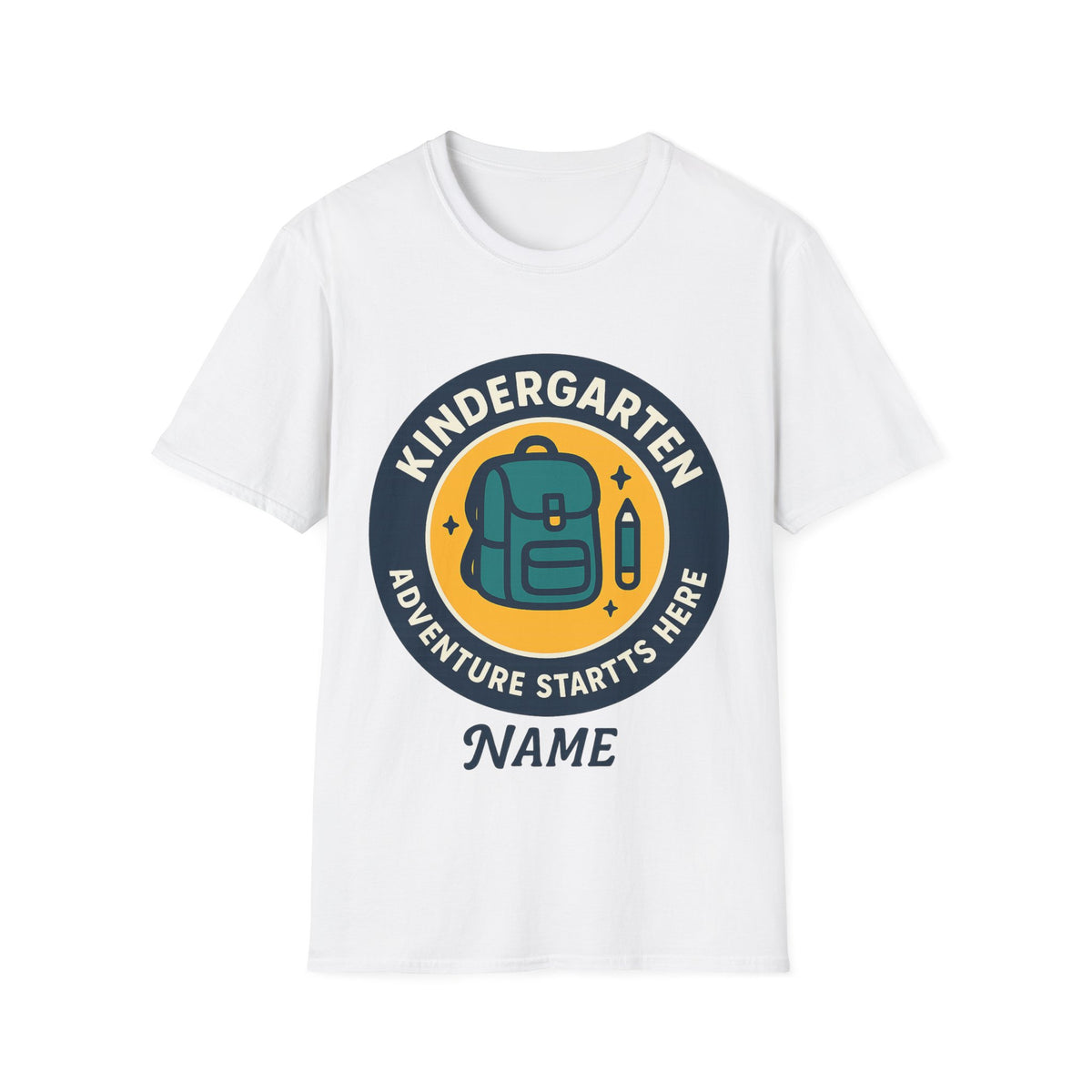 Kindergarten Teacher T‑Shirt – 'Kindergarten' Backpack Badge Design - Trending Now - August 2026