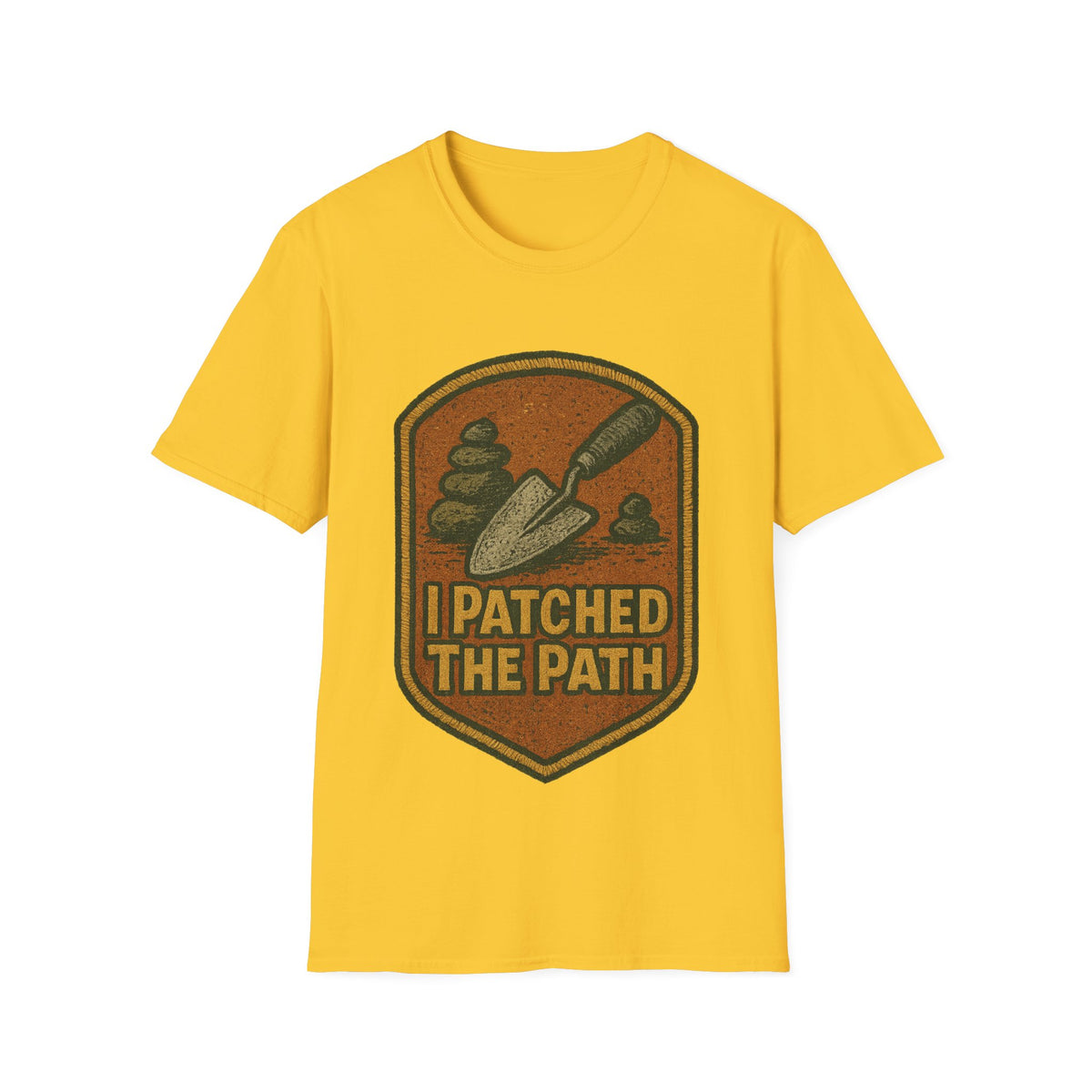 I Patched The Path Vintage Shield Badge T-Shirt, Retro Outdoor Hiking Trail Tee - Trending Now - September 2026