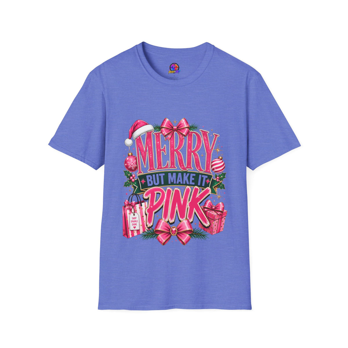 Christmas T-Shirt — "Merry But Make It Pink" Holiday Tee