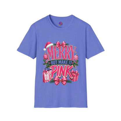 Christmas T-Shirt — "Merry But Make It Pink" Holiday Tee