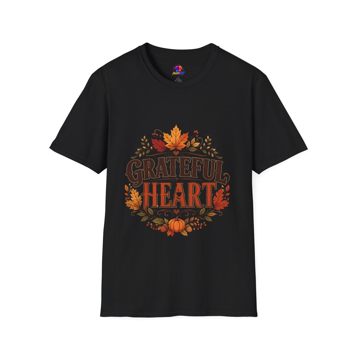 Grateful Heart T-Shirt — Autumn Leaves Thanksgiving Tee