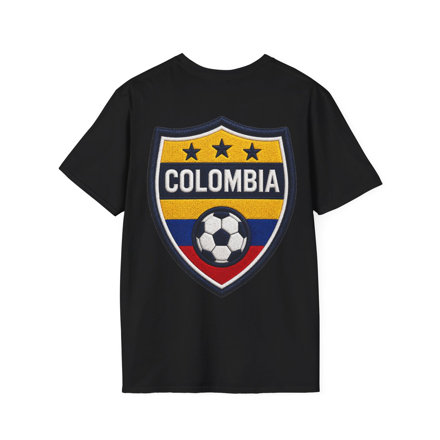 Columbia Soccer Player Graphic T-Shirt — "Golden Rhythm" Vibrant Beach Soccer Tee