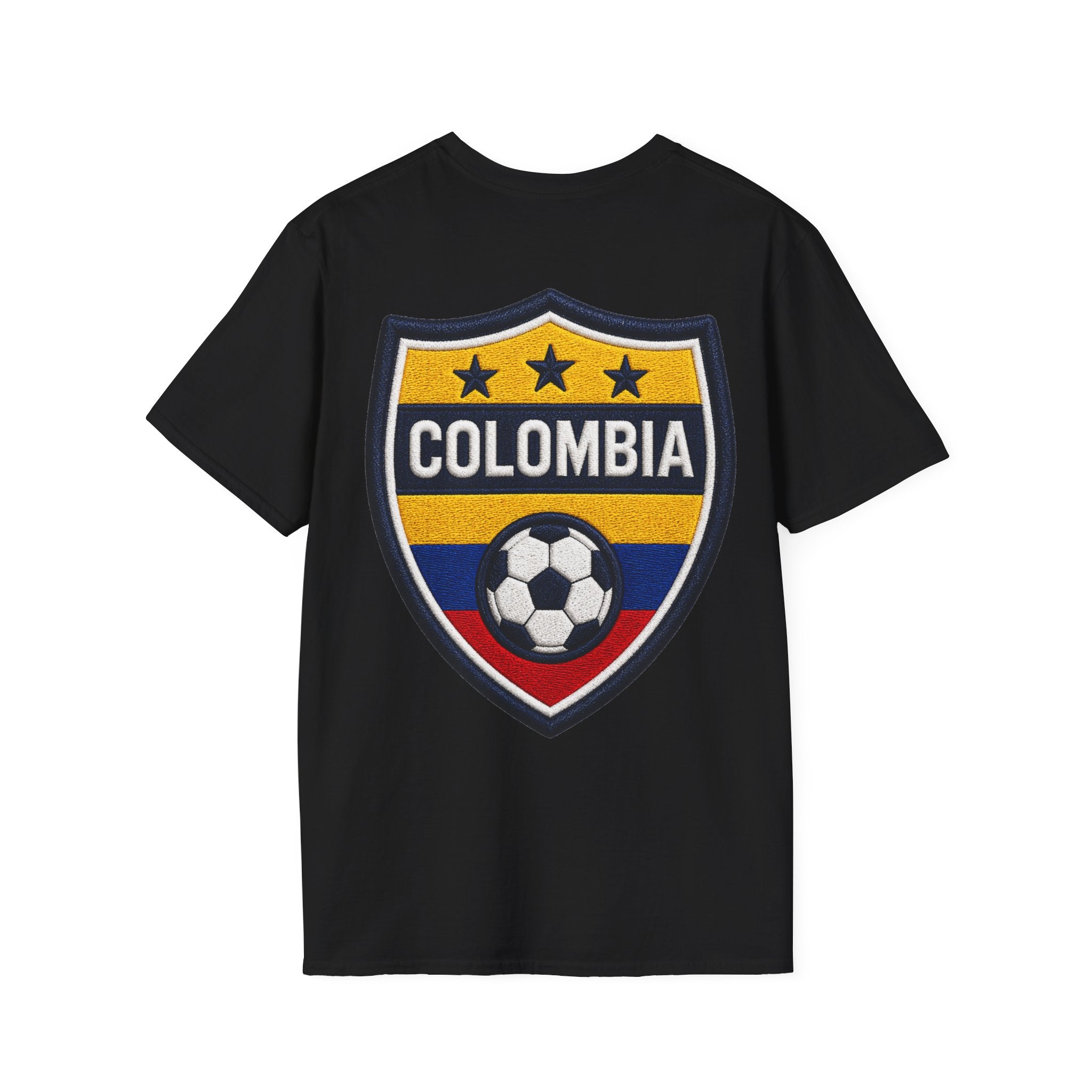 Columbia Soccer Player Graphic T-Shirt — "Golden Rhythm" Vibrant Beach Soccer Tee