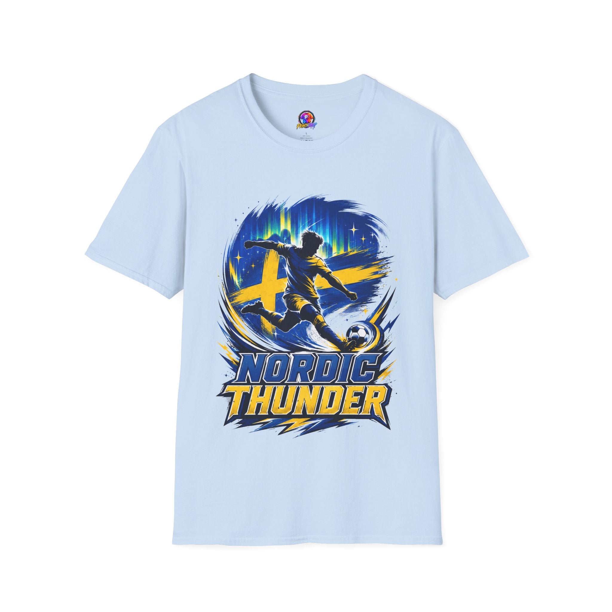 Sweden Nordic Thunder Soccer T-Shirt — Sweden Football Fan Tee