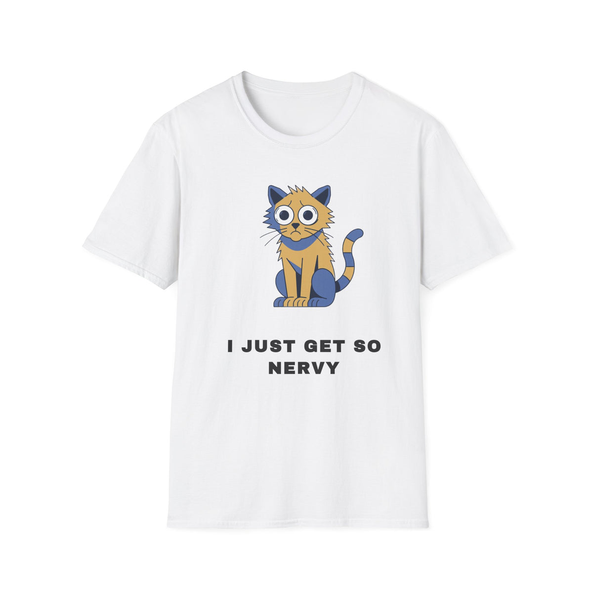 I Just Get So Nervy Cat T-Shirt — Cute Anxious Cat Graphic Tee - Trending Now - September 2026