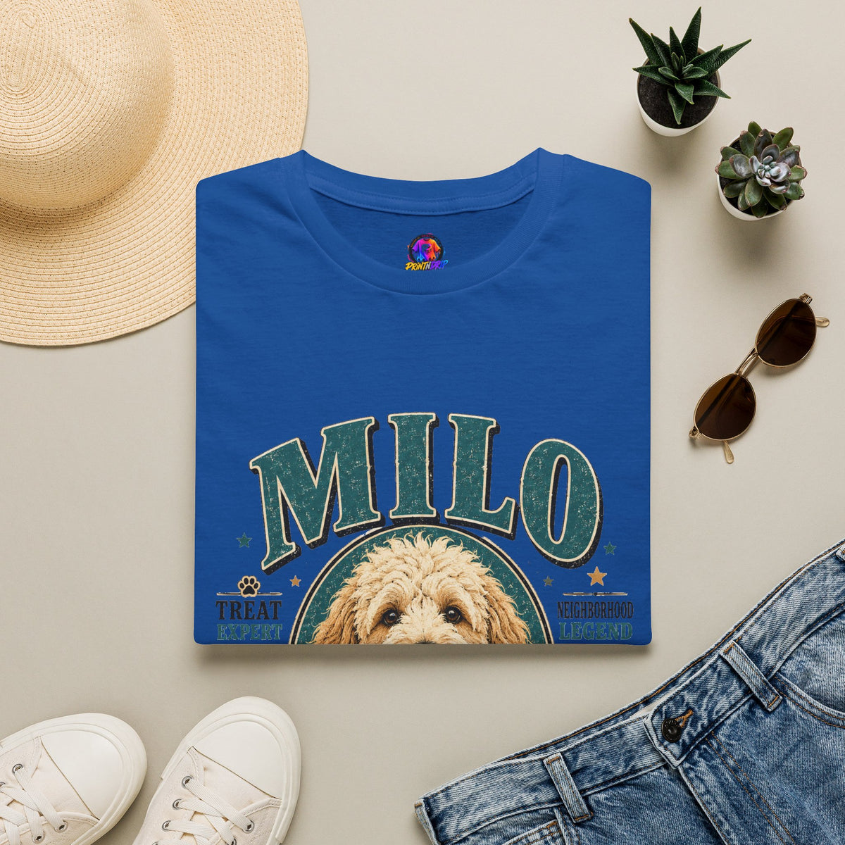 Dog Lover T-Shirt — "MILO" Personalized Pet Portrait Tee