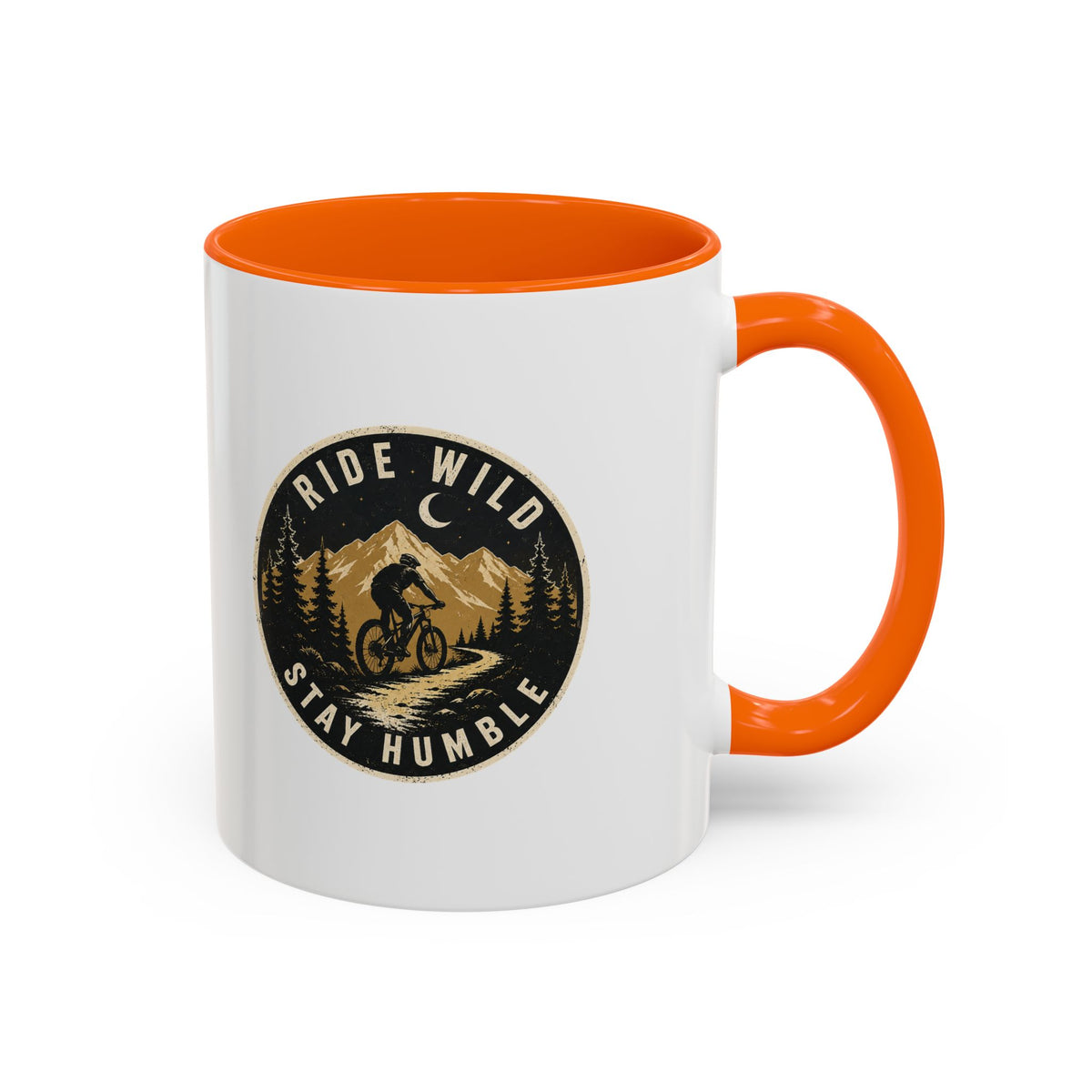 Milo Bailey Dog Dad Mom Ride Wild Stay Humble Accent Coffee Mug — Mountain Biking Adventure Travel Gift