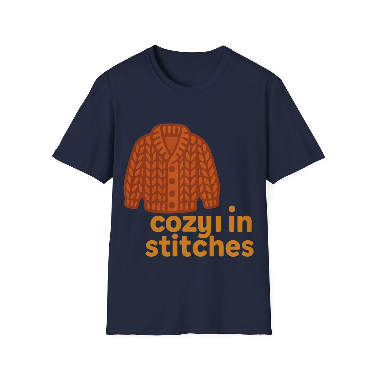 "Cozy In Stitches" Autumn Sweater Tee | Cute Knitting Crochet T-Shirt - Trending Now - September 2026