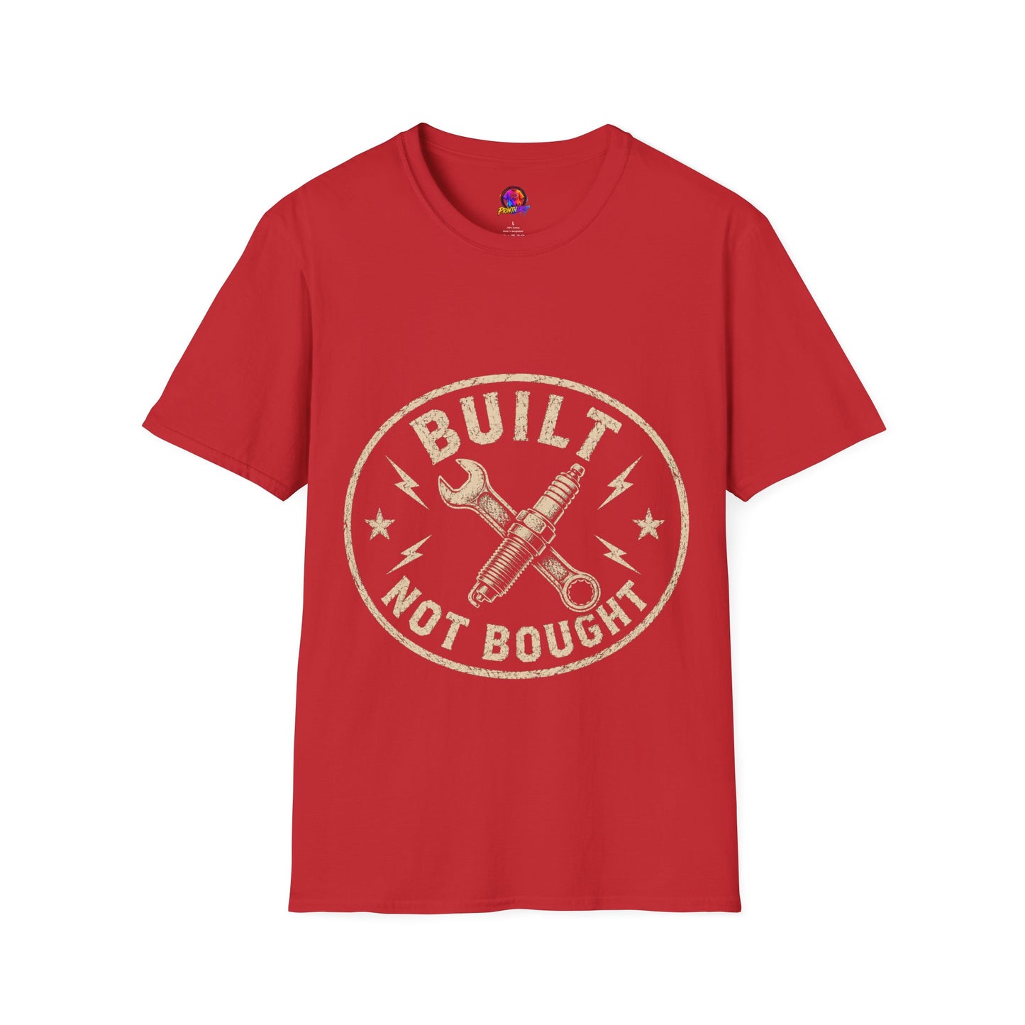 T-Shirt — "Built Not Bought" Vintage Mechanic Graphic