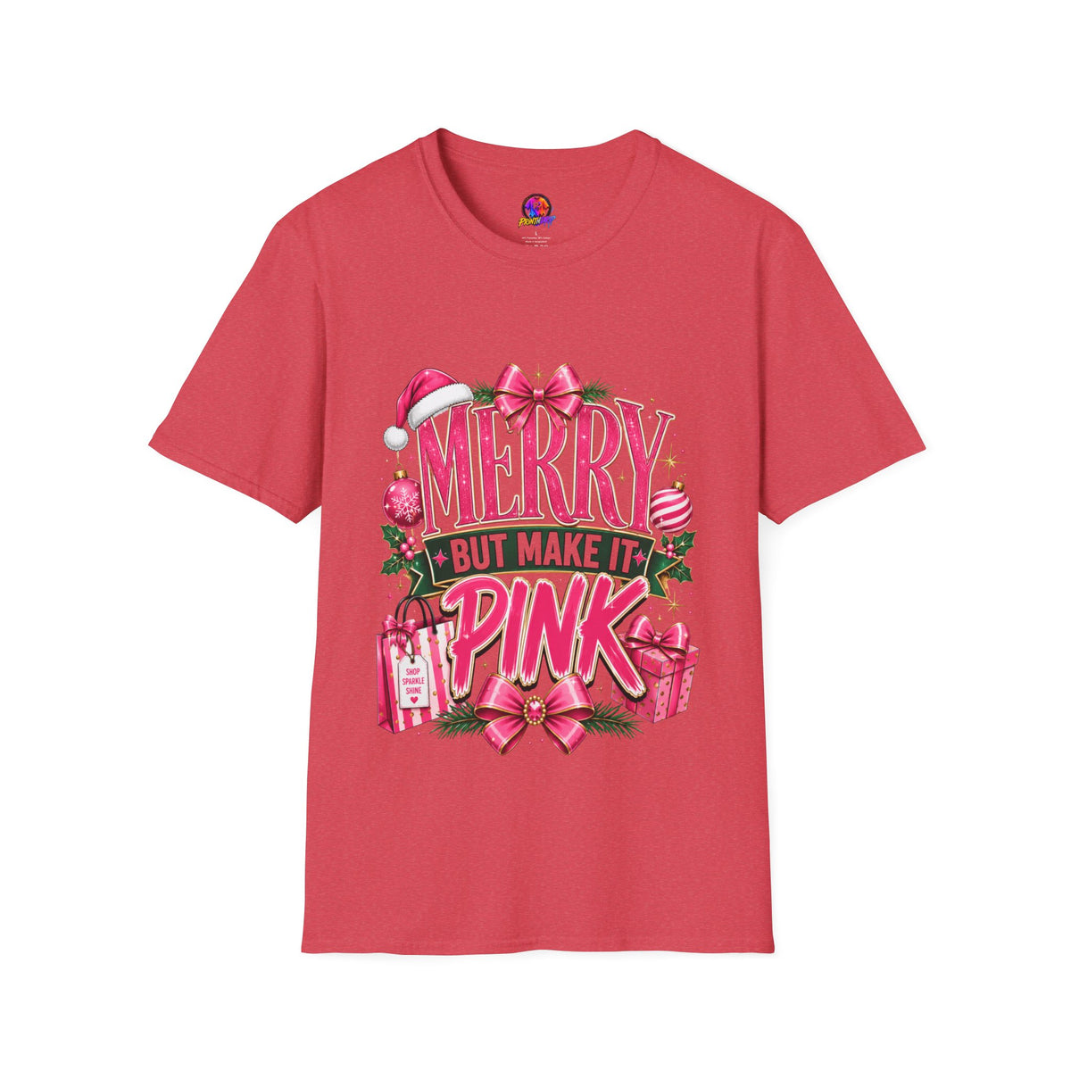 Christmas T-Shirt — "Merry But Make It Pink" Holiday Tee