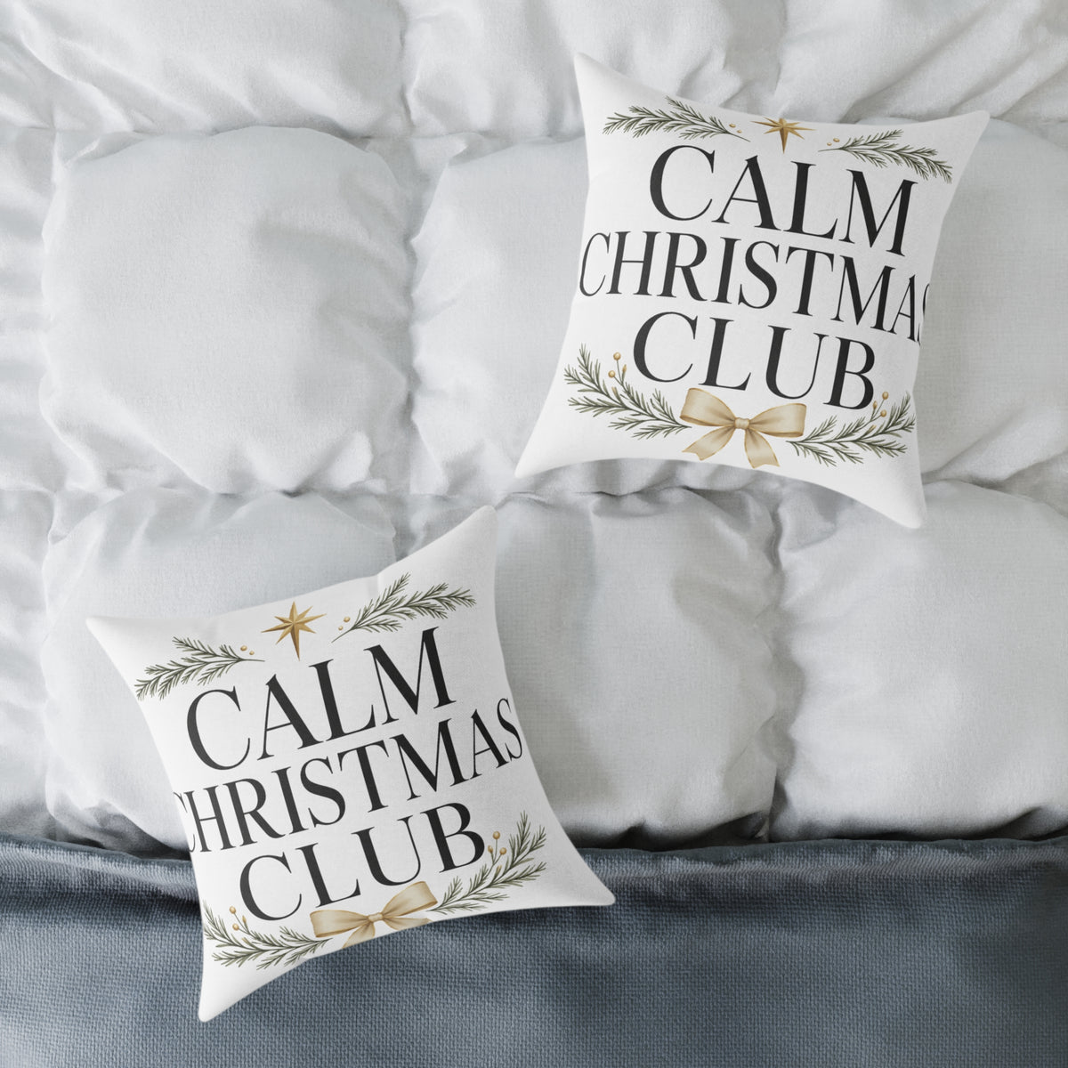 Christmas Calm Christmas Club Holiday Throw Pillow