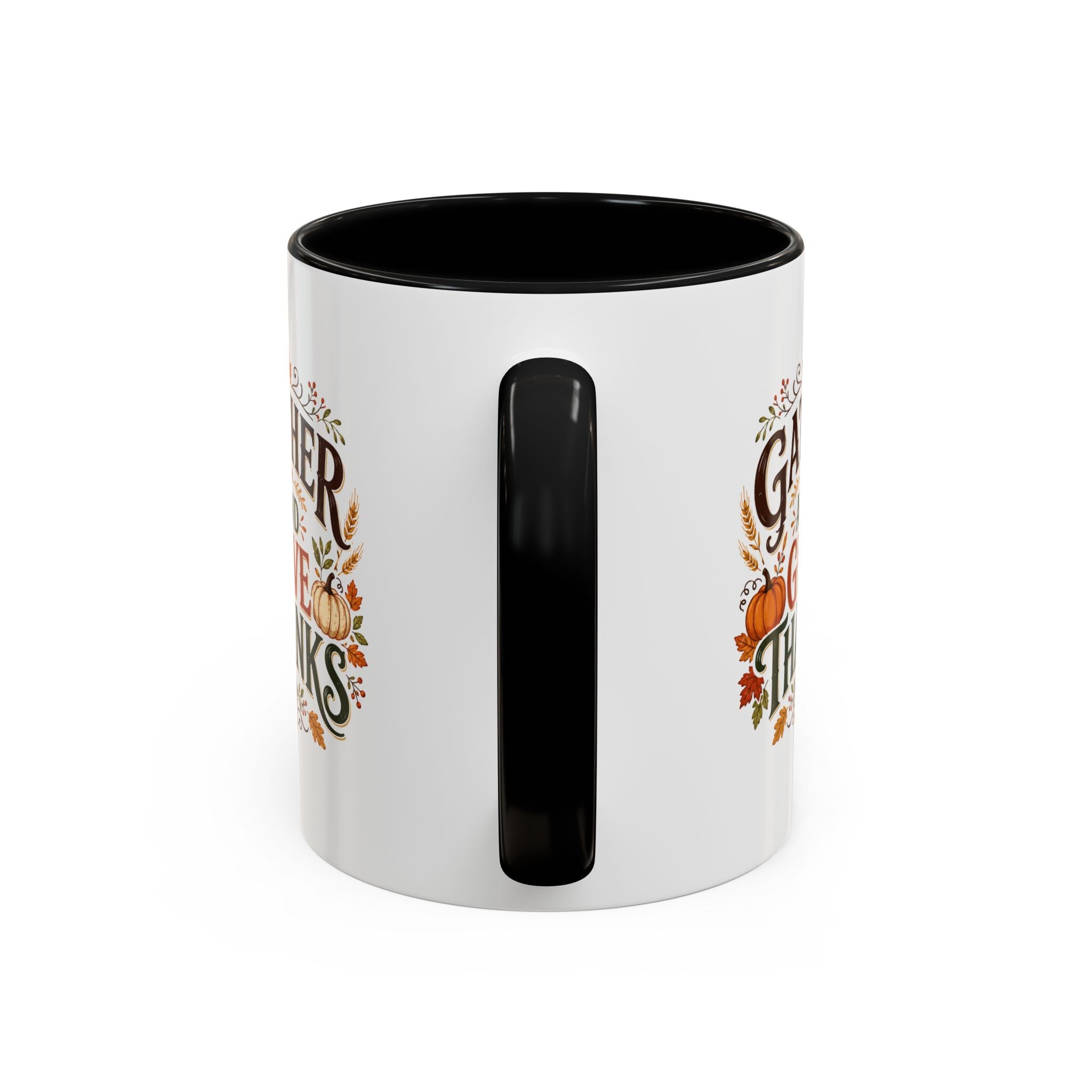 Thanksgiving Mug Gather and Give Thanks Coffee Mug — Thanksgiving Accent Mug