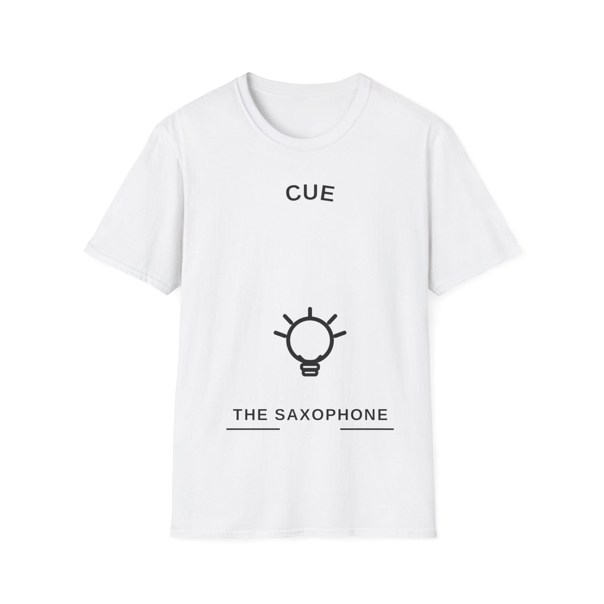 Cue The Saxophone Large Lightbulb Creative Jazz Music White Graphic Tee - Trending Now - September 2026
