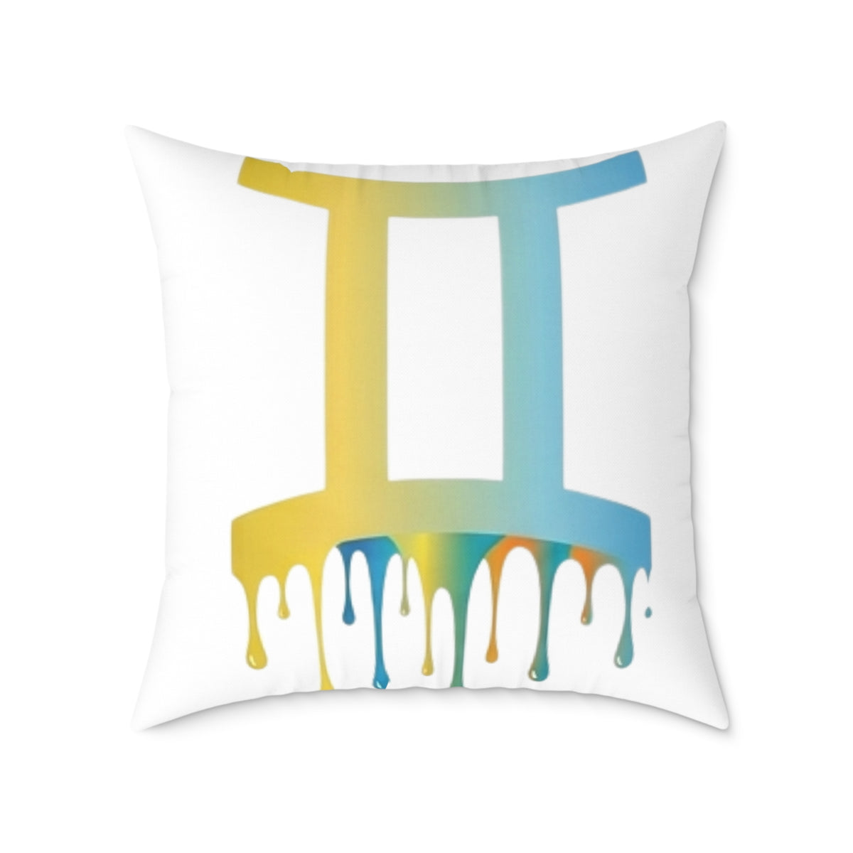 Gemini Zodiac Dripping Astrological Square Poly Canvas Pillow