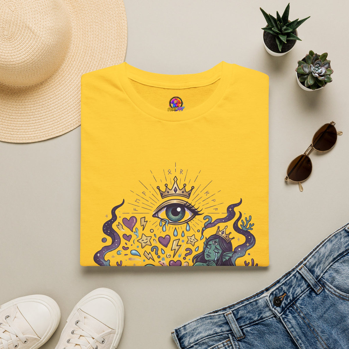 Mystic Eye Graphic T‑Shirt — 'Professional Over‑Feeler' Surreal Tee