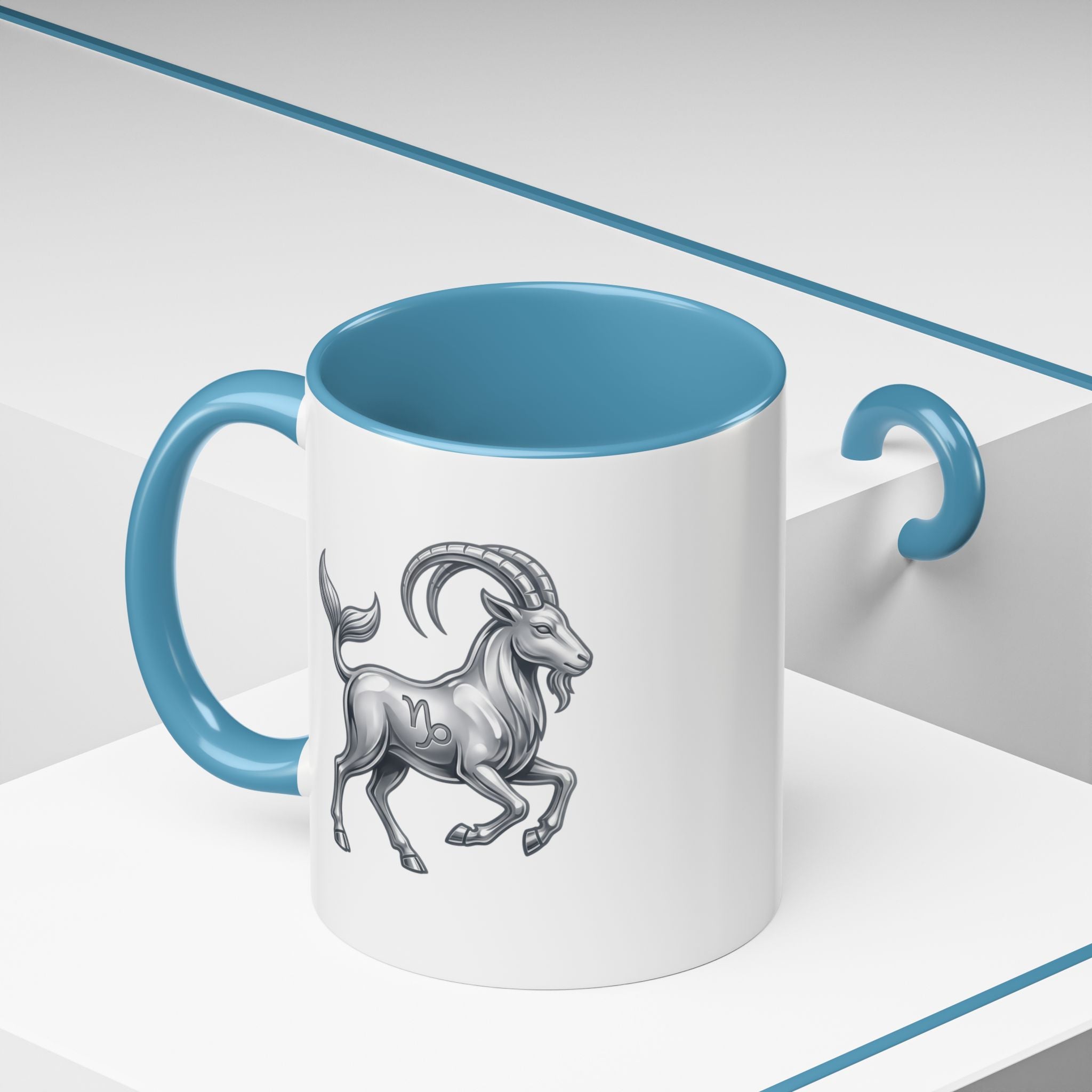 Capricorn Zodiac Accent Coffee Mug — Capricorn Goat Horoscope Gift