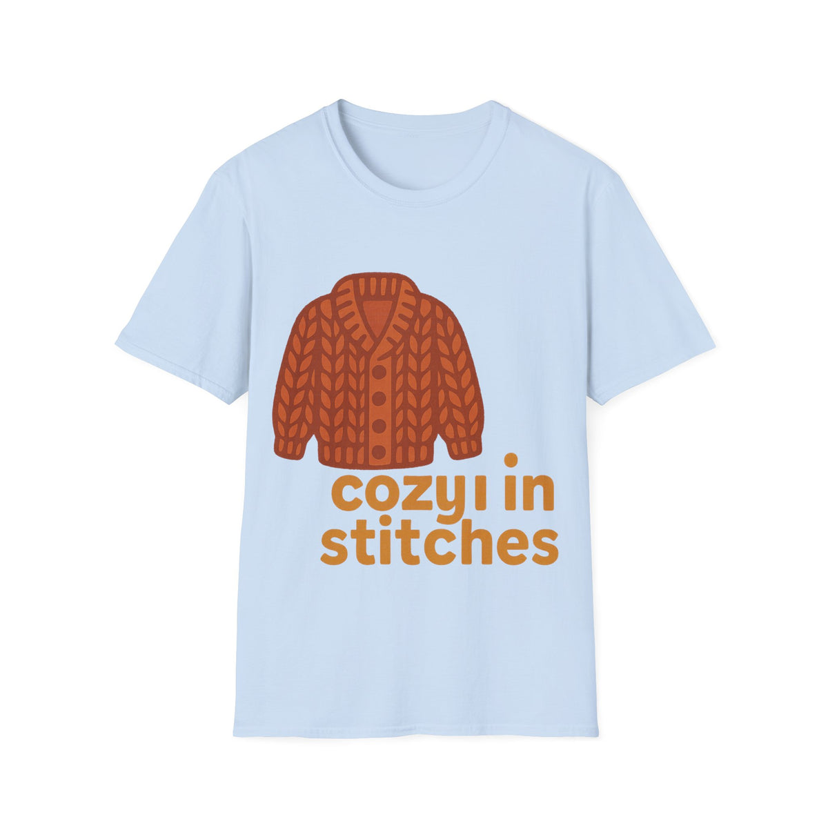 "Cozy In Stitches" Autumn Sweater Tee | Cute Knitting Crochet T-Shirt - Trending Now - September 2026