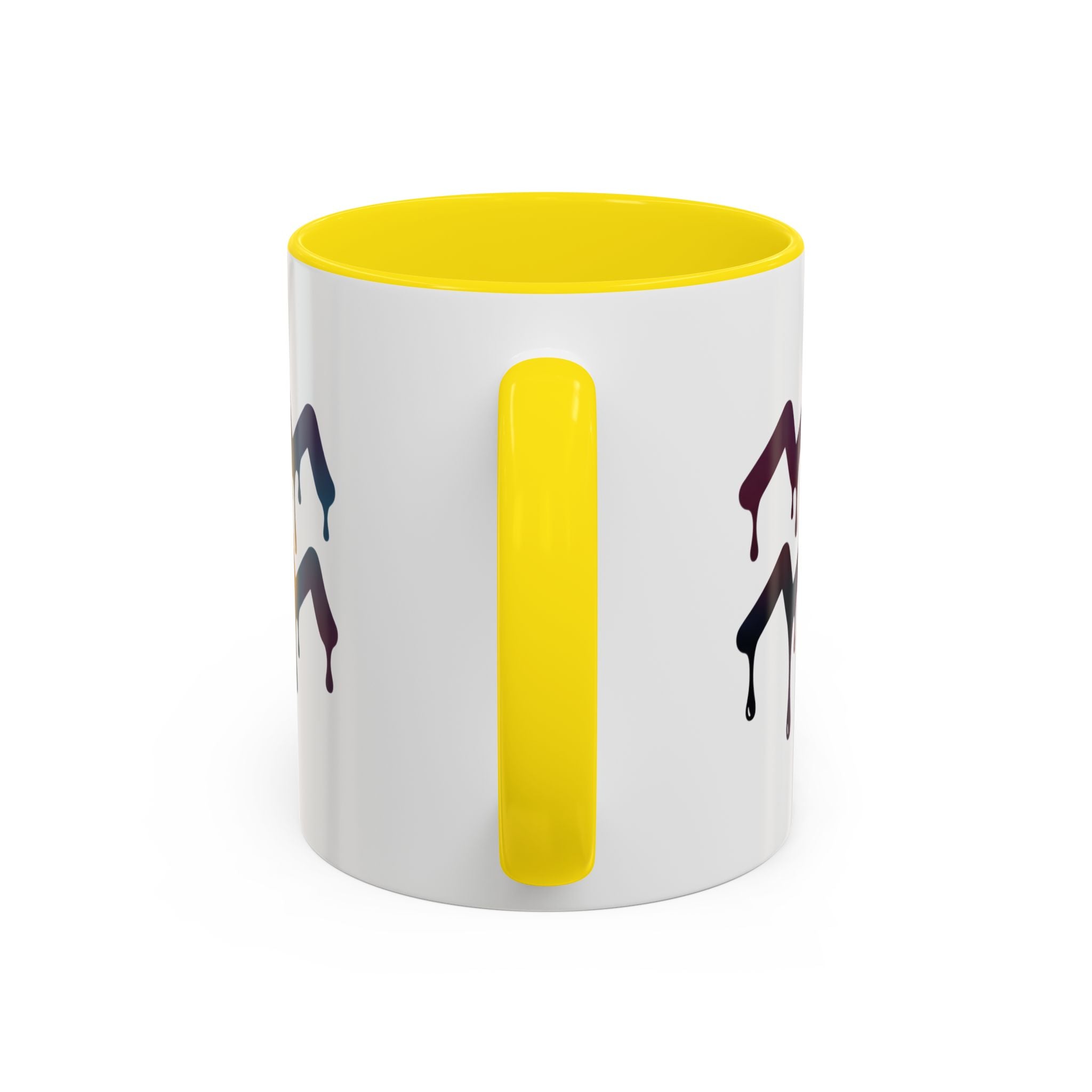 Dripping Rainbow Chevron Accent Coffee Mug — Colorful Gradient Art