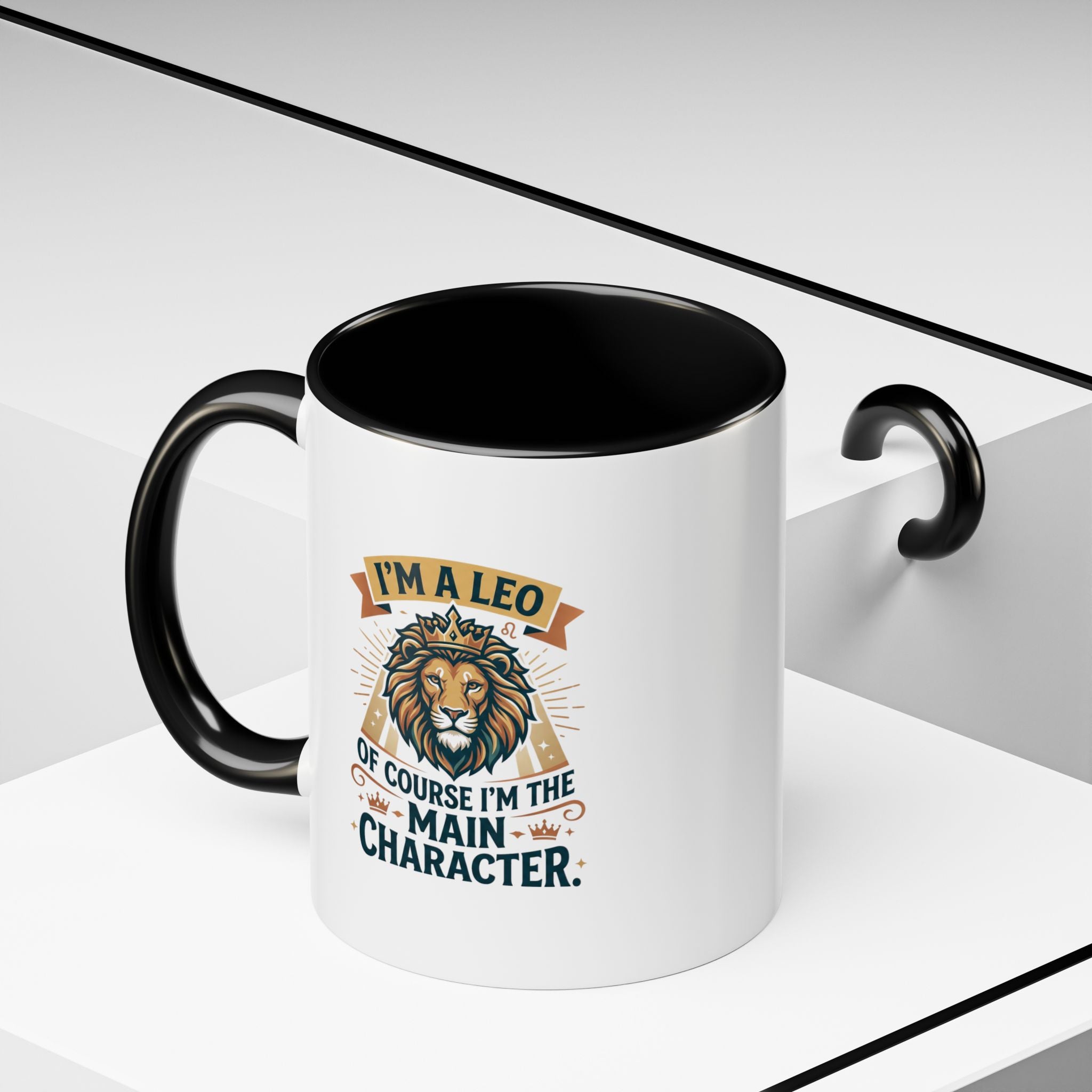 Leo Coffee Mug – “I’m a Leo, Of Course I’m the Main Character” Accent Mug