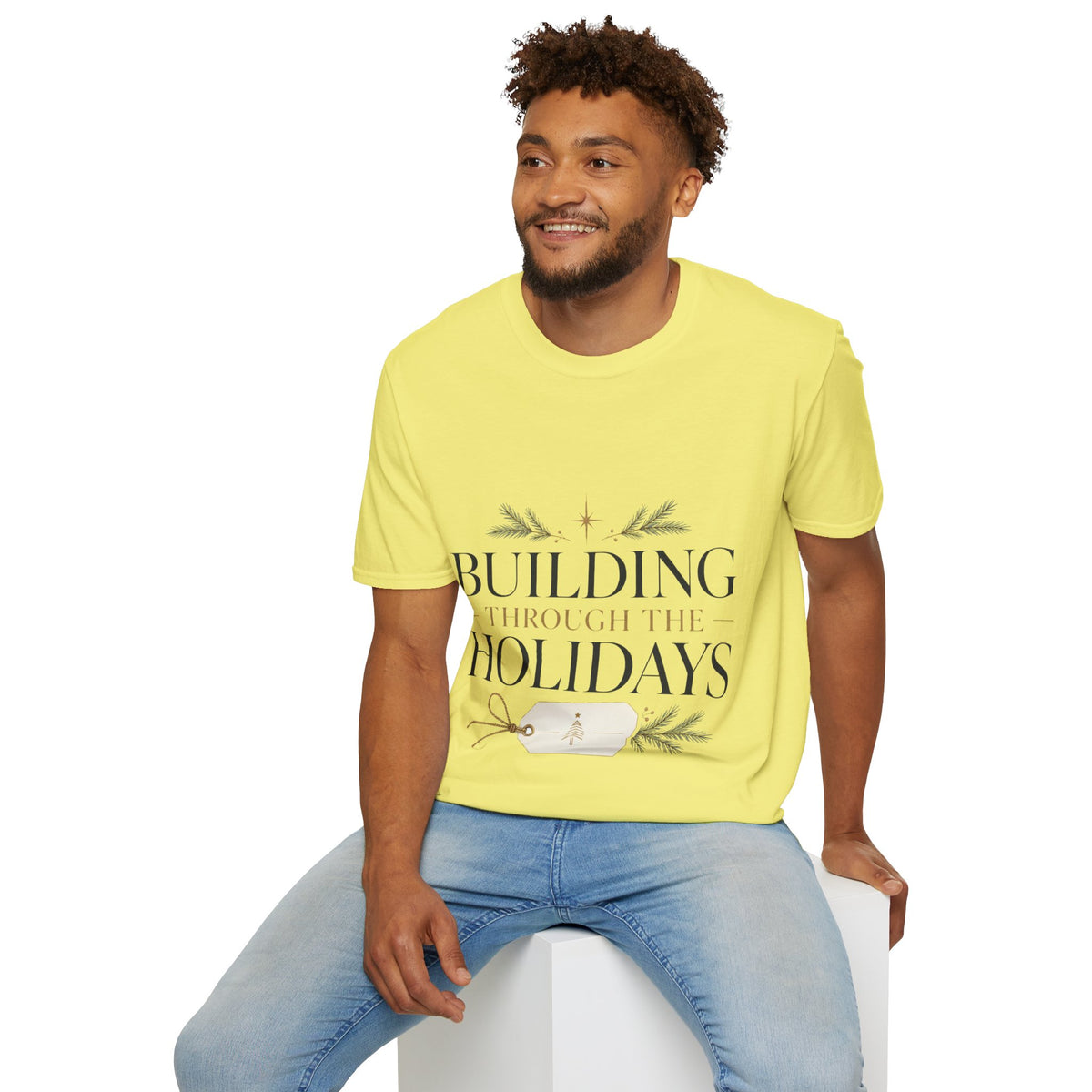 Holiday T-Shirt — "Building Through the Holidays" Christmas Graphic Tee