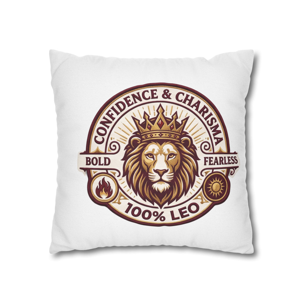 Leo Zodiac Confidence And Charisma Spun Polyester Square Pillowcase