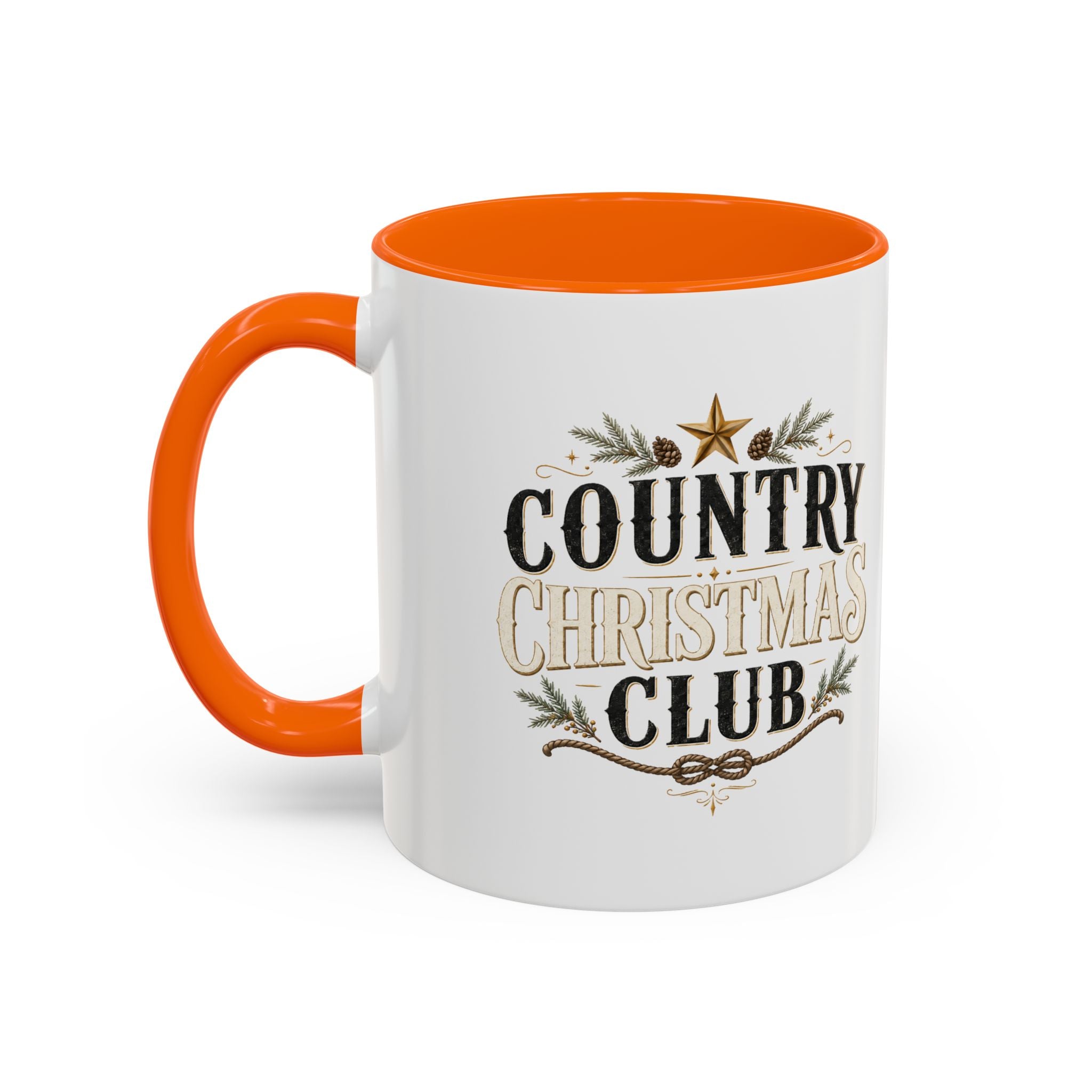 Christmas Country Christmas Club Accent Coffee Mug — Festive Rustic Holiday Coffee Cup