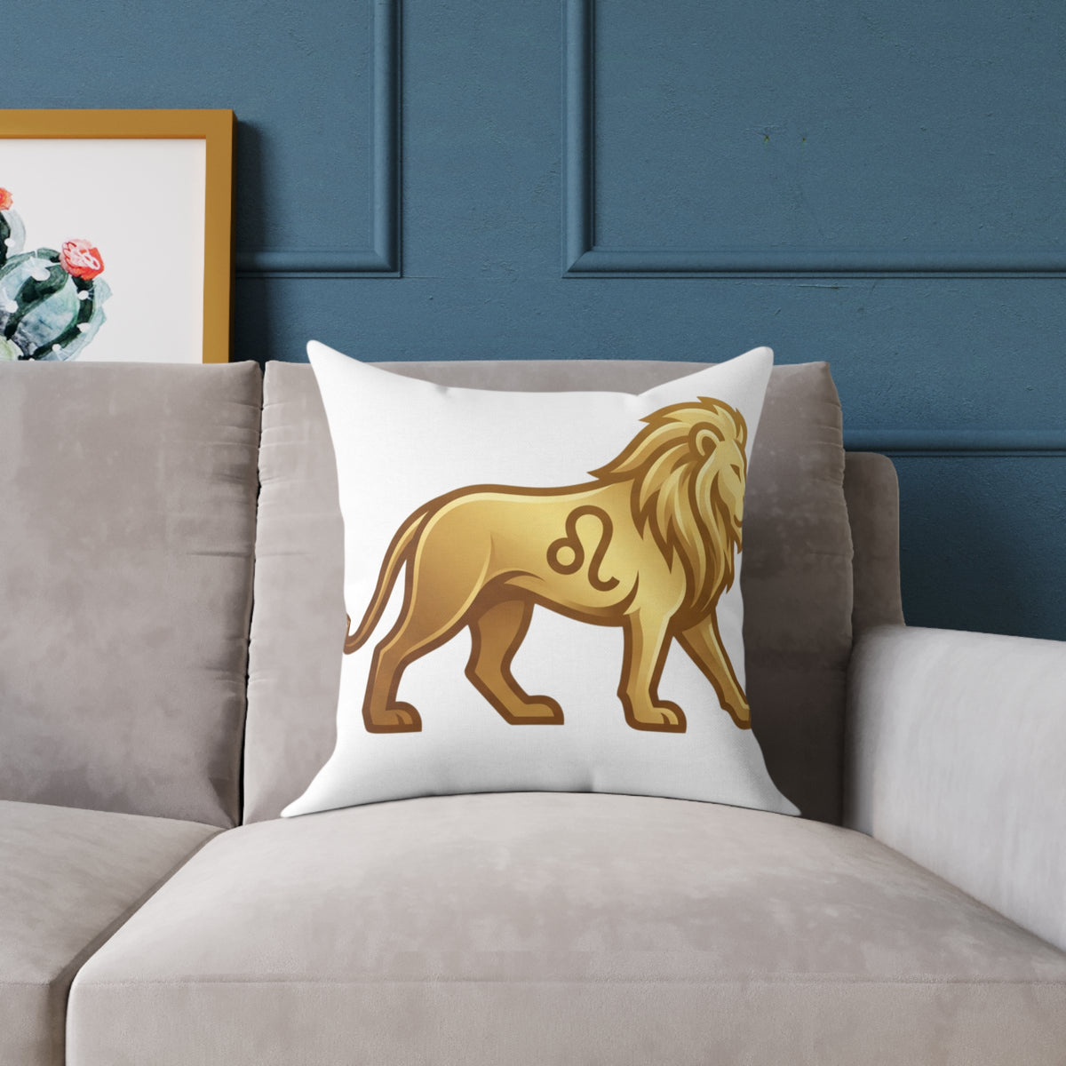 Lion Leo Zodiac Astrological  Square Poly Canvas Pillow