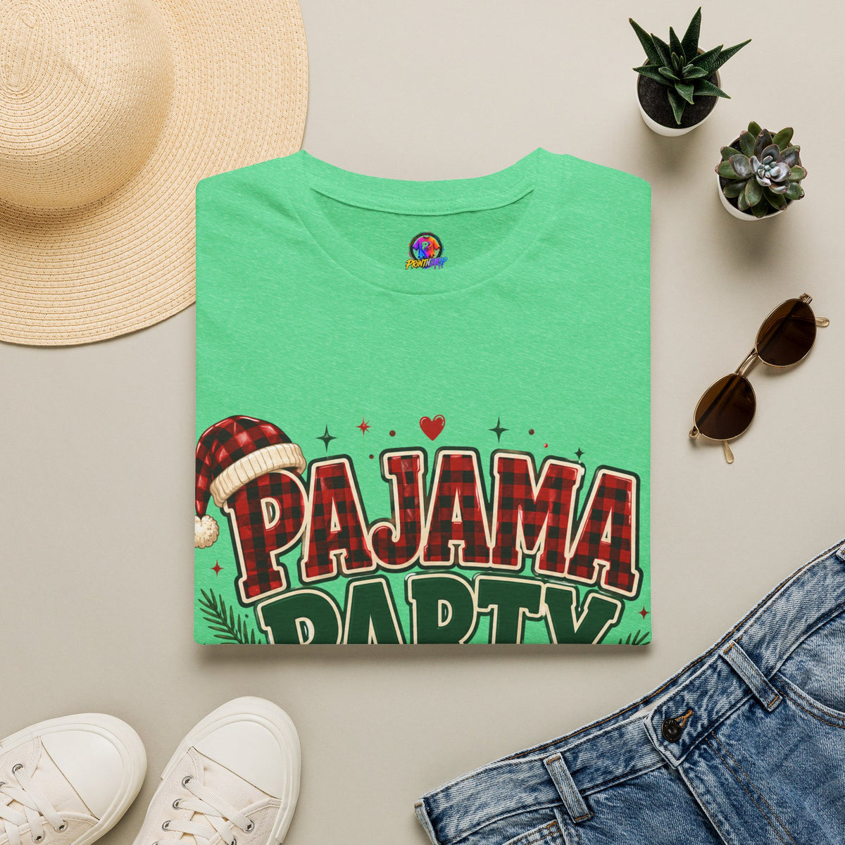 Pajama Party Crew T‑Shirt — Festive Christmas Lounge Tee