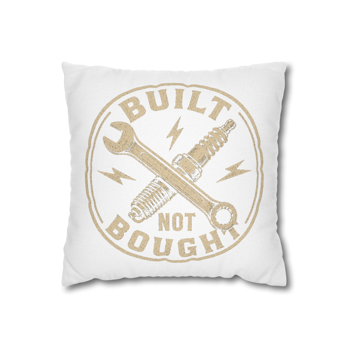 Built Not Bought Garage Milo Bailey Dog Dad Mom Pillowcase — Mechanic Tool Spark Plug Accent Pillowcase