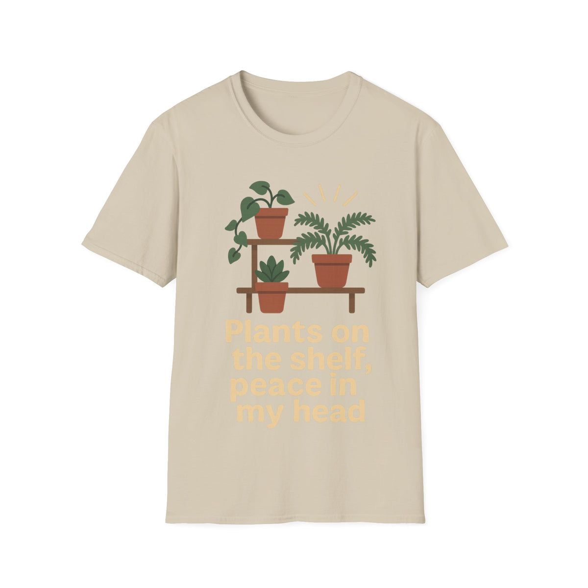 Plant Lover T‑Shirt — “Plants on the shelf, peace in my head” Graphic Tee - Trending Now - September 2026