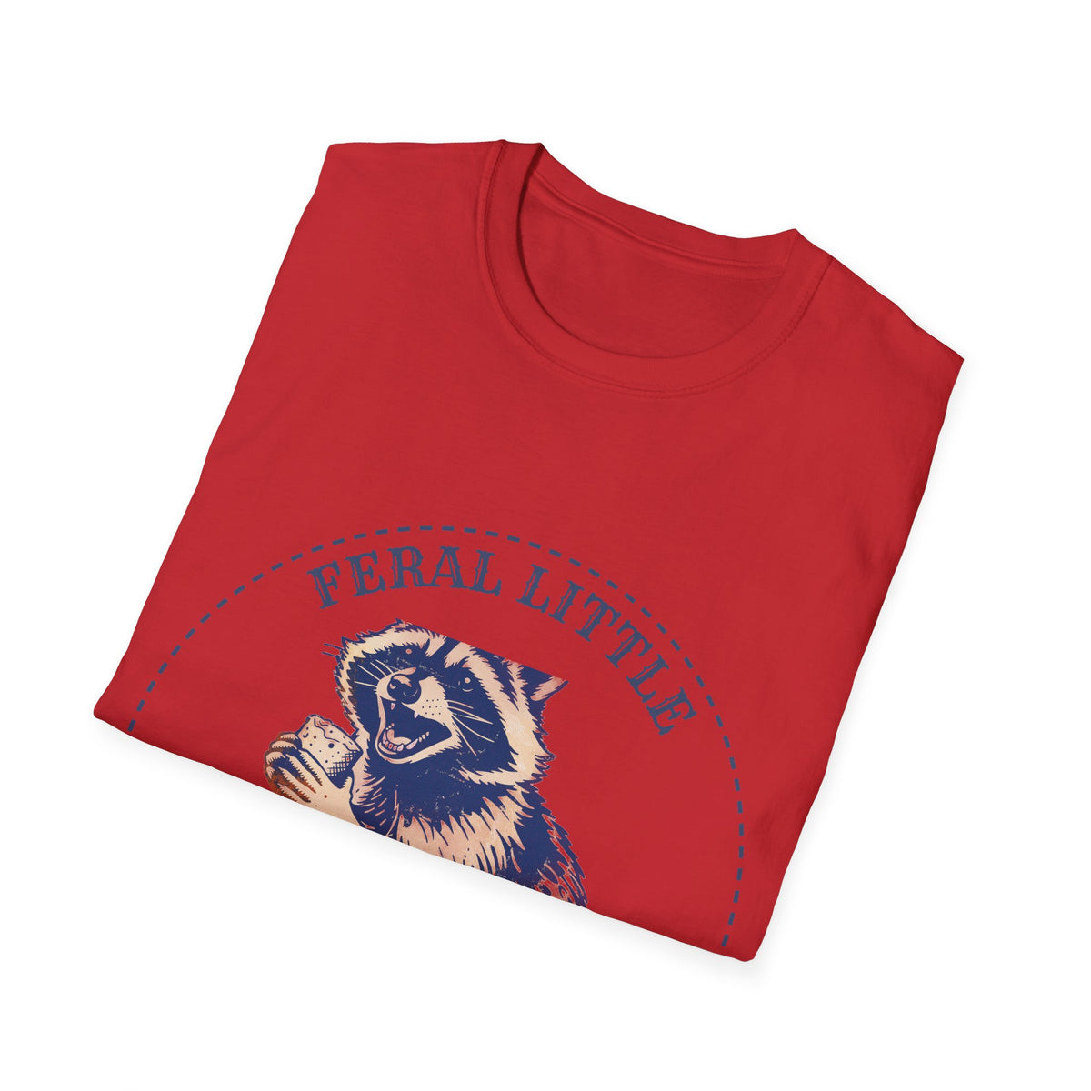 "Feral Little Treat Energy" Raccoon Graphic Tee - Funny Trash Panda Meme White T-Shirt - Trending Now - September 2026