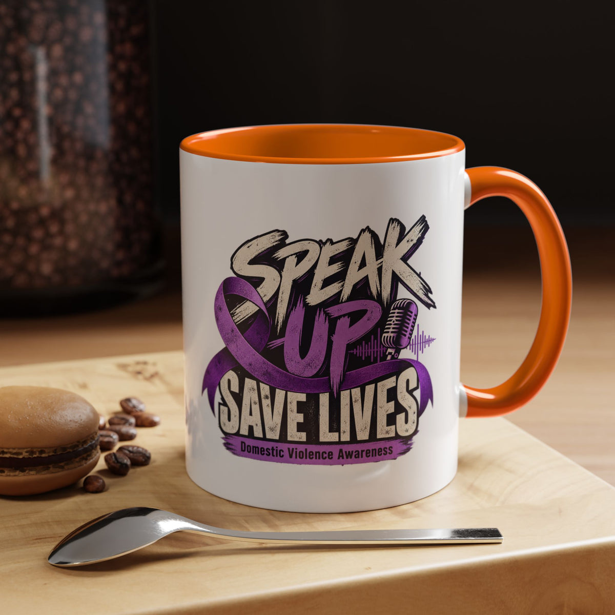 Speak Up Save Lives Domestic Violence Awareness Coffee Mug