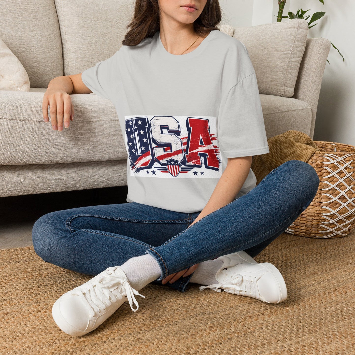 USA Flag Graphic T-Shirt — Patriotic Red White & Blue Tee