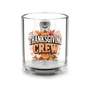 Thanksgiving Crew Glass Mug – 10oz Holiday Pumpkin Coffee Cup