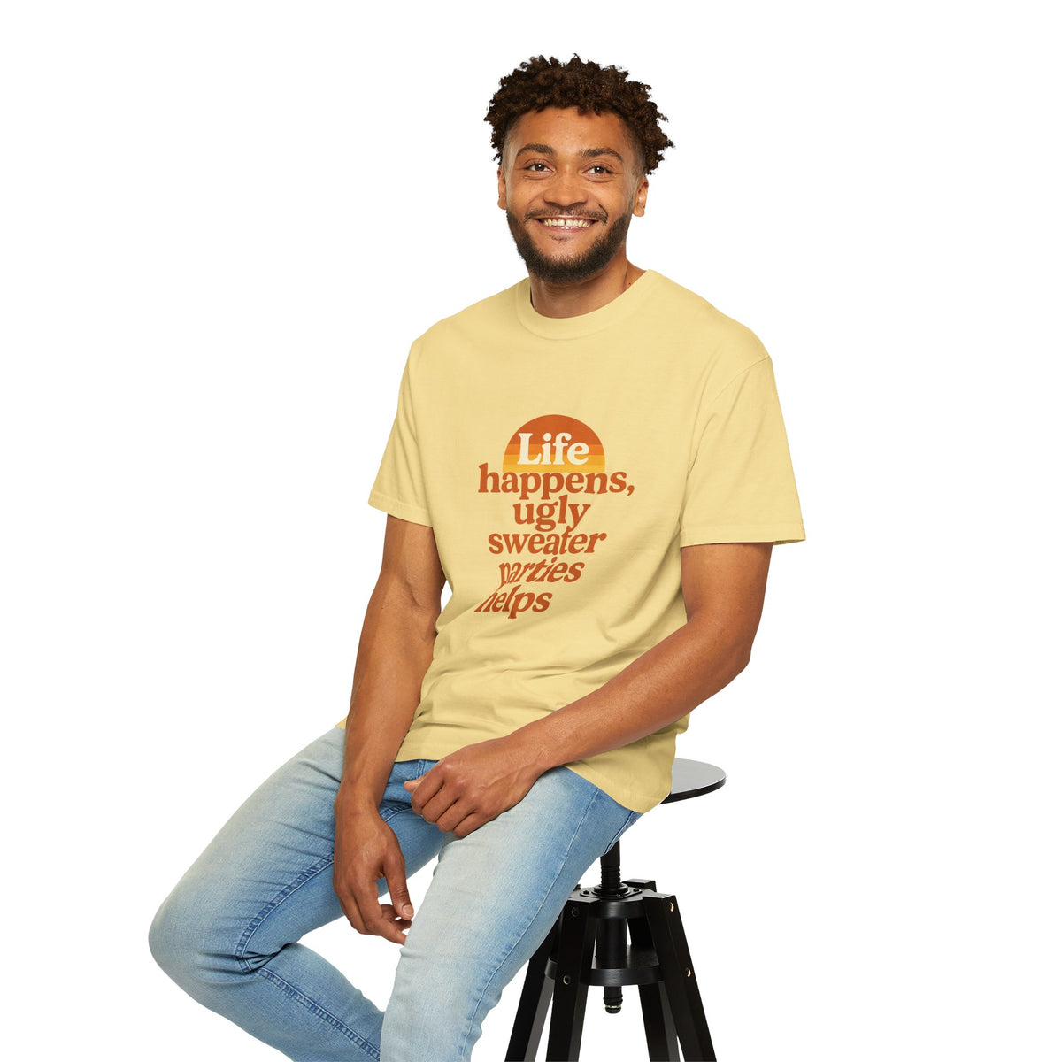 Life Happens Ugly Sweater Parties Helps T-Shirt - Trending Now - October 2026