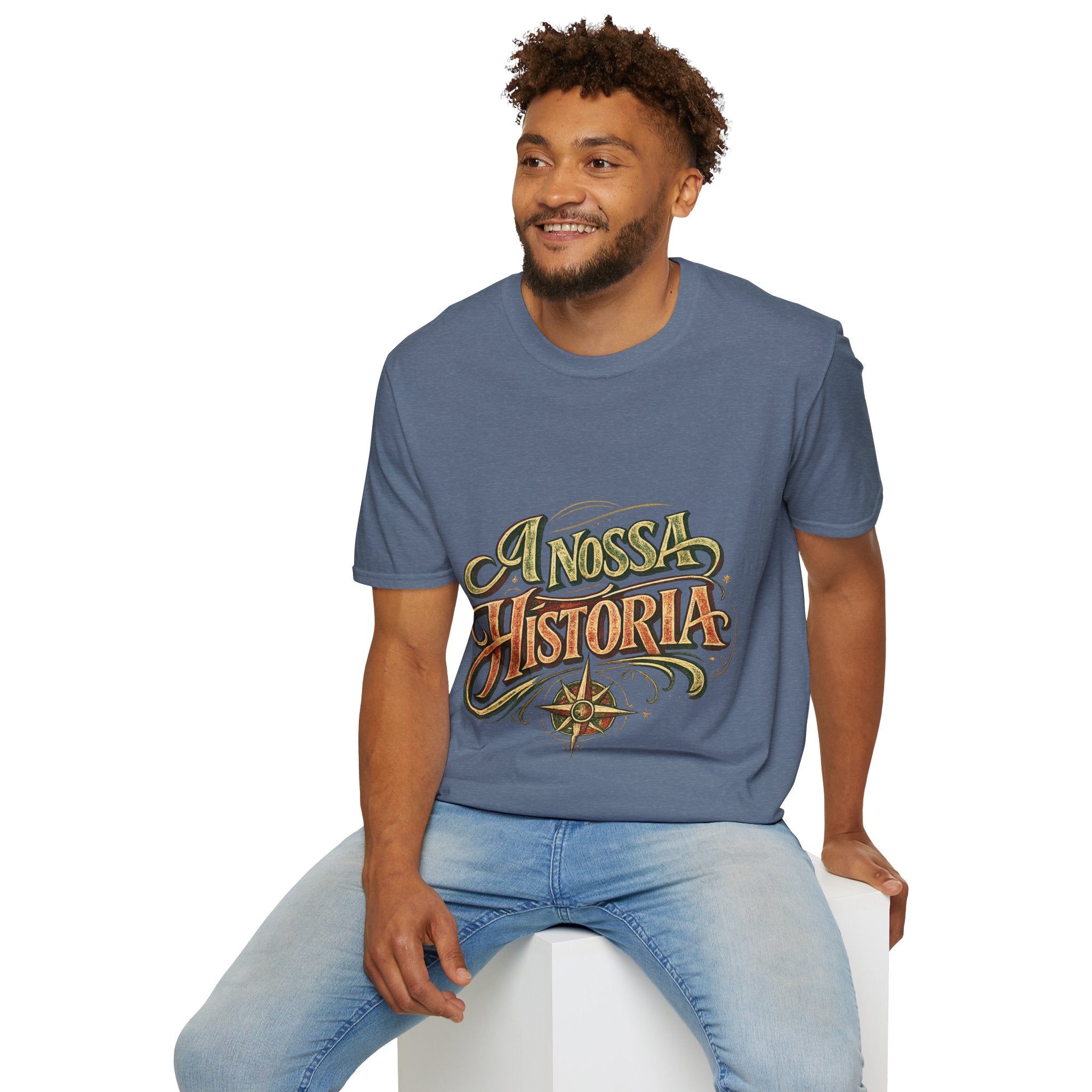 Portugal T-Shirt — "A Nossa História" Vintage Compass Graphic Tee