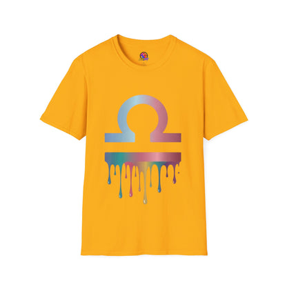 Omega Symbol T-Shirt — Pastel Gradient Drip Design