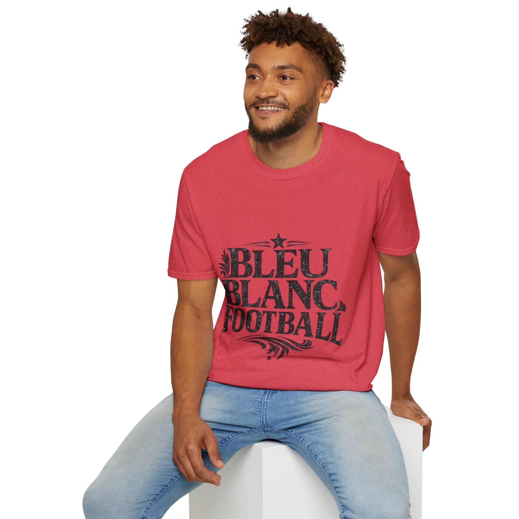 France Bleu Blanc Football T-Shirt — Vintage French Football Tee