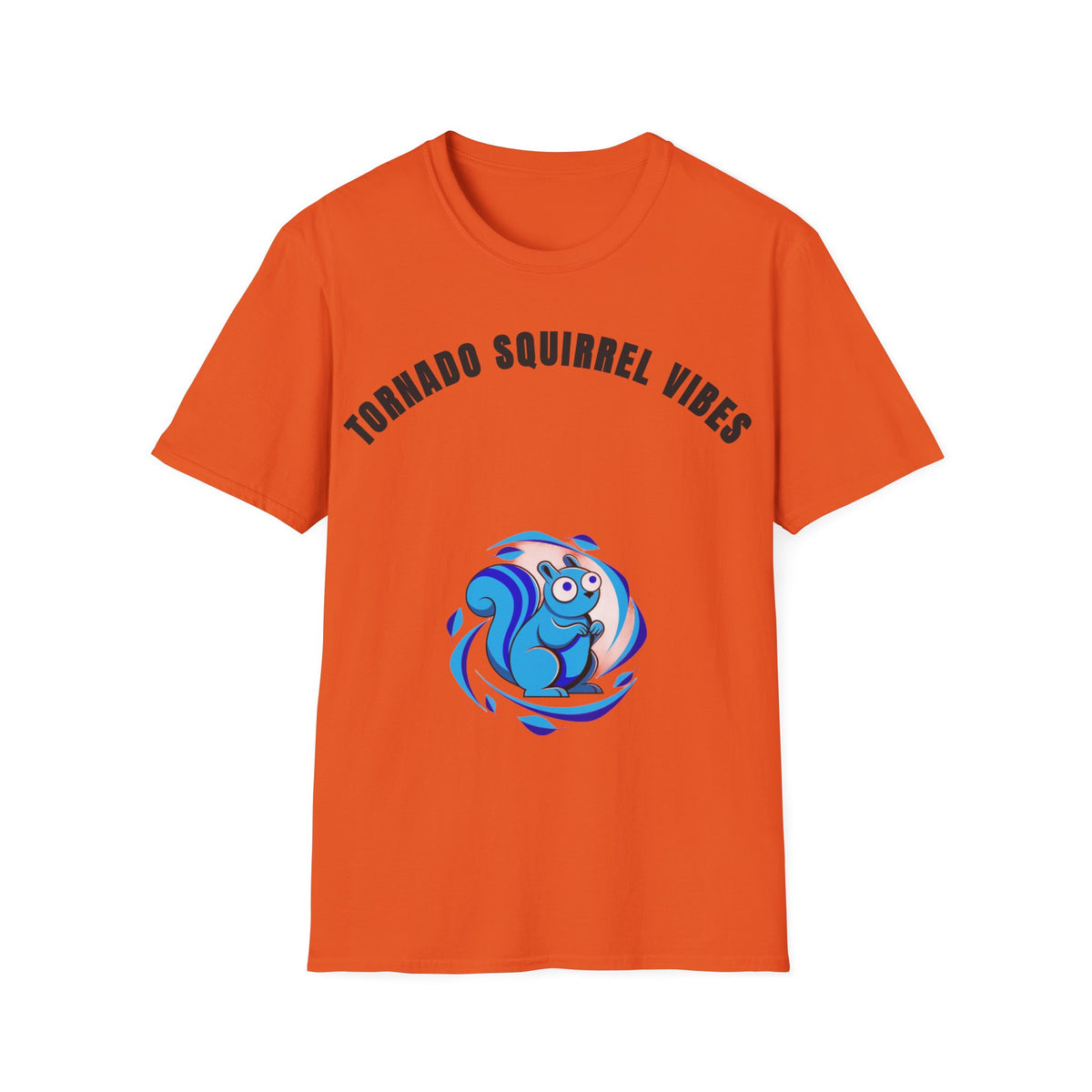 T-Shirt — "Tornado Squirrel Vibes" Graphic Tee | Cute Whimsical Squirrel Swirl Design - Trending Now - September 2026