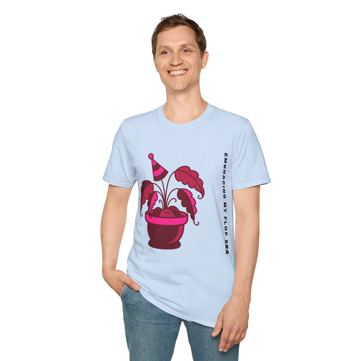 Plant Party T-Shirt — "Embracing" Pink Potted Plant Graphic - Trending Now - September 2026