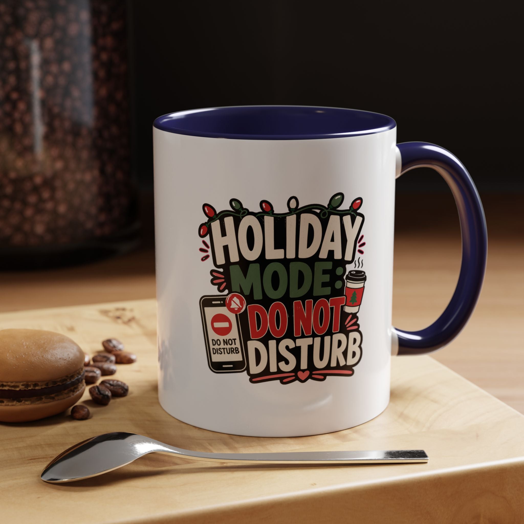 Modern Day Christmas Holiday Mode Coffee Mug — "Do Not Disturb" Accent Christmas Mug