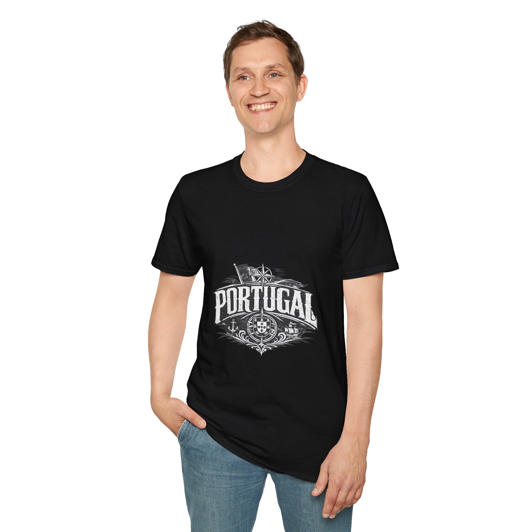 Portugal Vintage Compass T-Shirt — Nautical Travel Souvenir