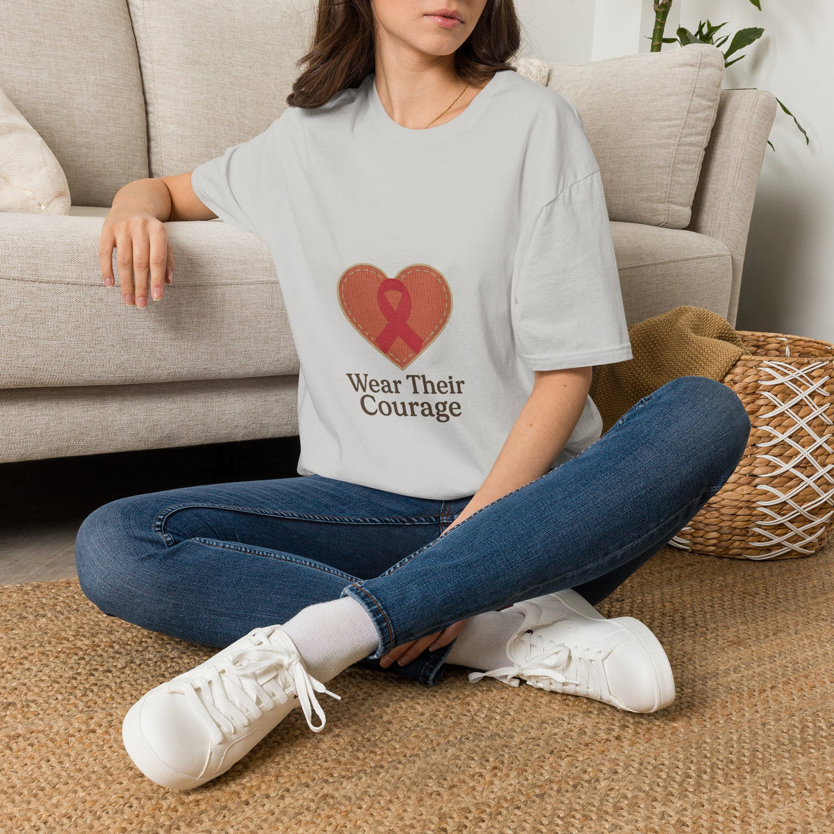 Wear Their Courage Breast Cancer Awareness Ribbon Heart Tee - Trending Now - October 2026