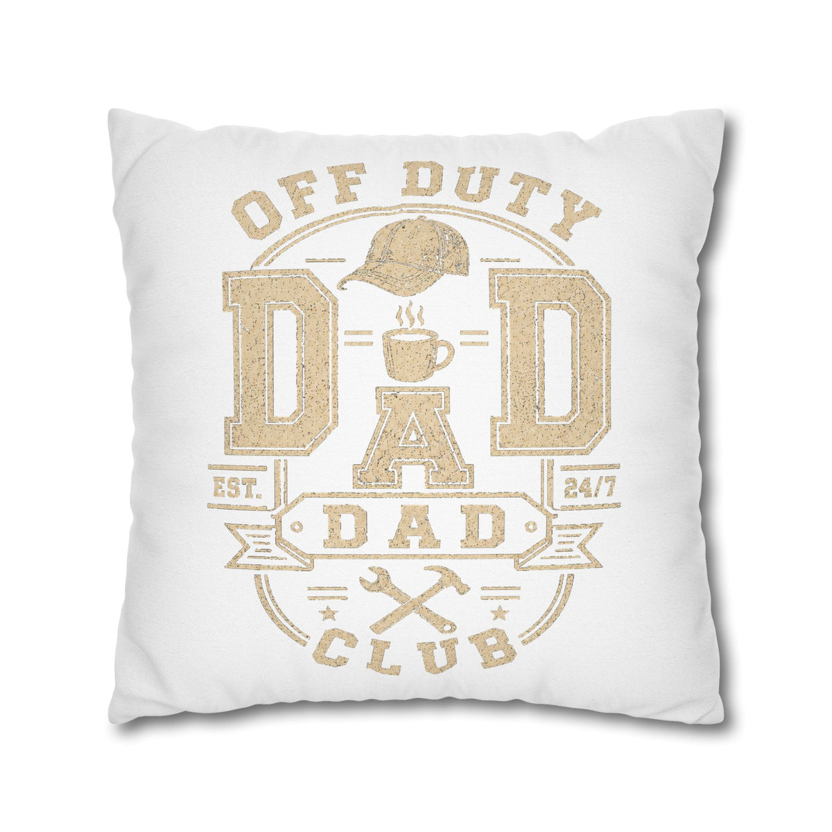 Off Duty Dad Club Throw Pillowcase — 'Off Duty DAD' Decorative Cushion Cover for Father’s Day Milo Bailey Dog Dad Mom