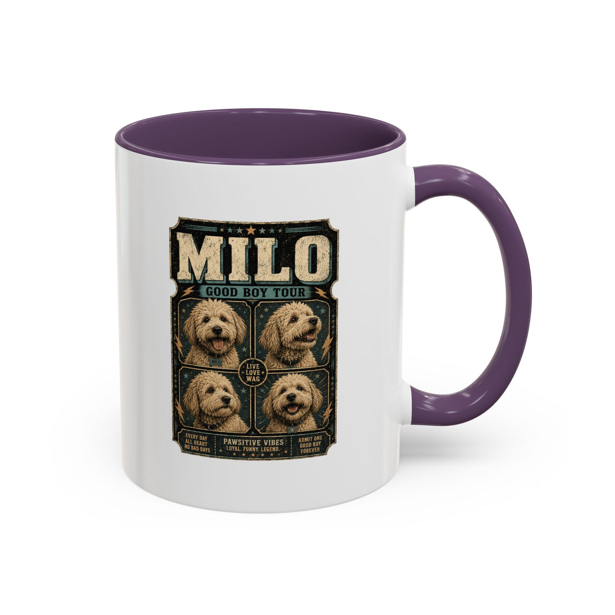 Milo Bailey Dog Dad Mom Personalized Milo Dog Coffee Mug — "Good Boy Tour" Accent Mug