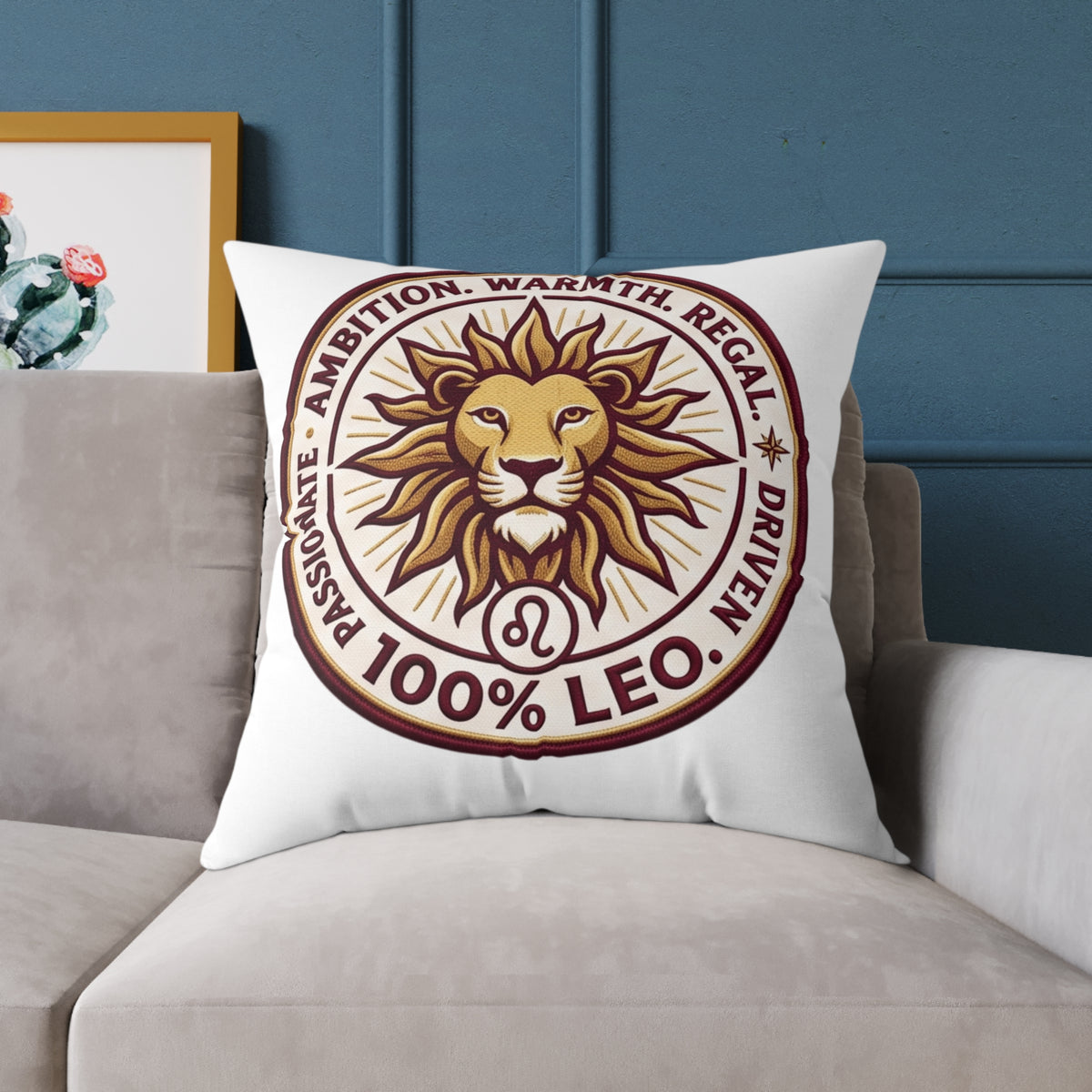 Leo Zodiac Ambition Warmth Square Poly Canvas Pillow