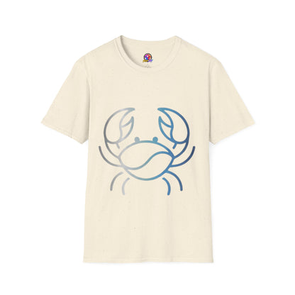 Crab Graphic T-Shirt — Coastal Blue Minimalist Beach Tee