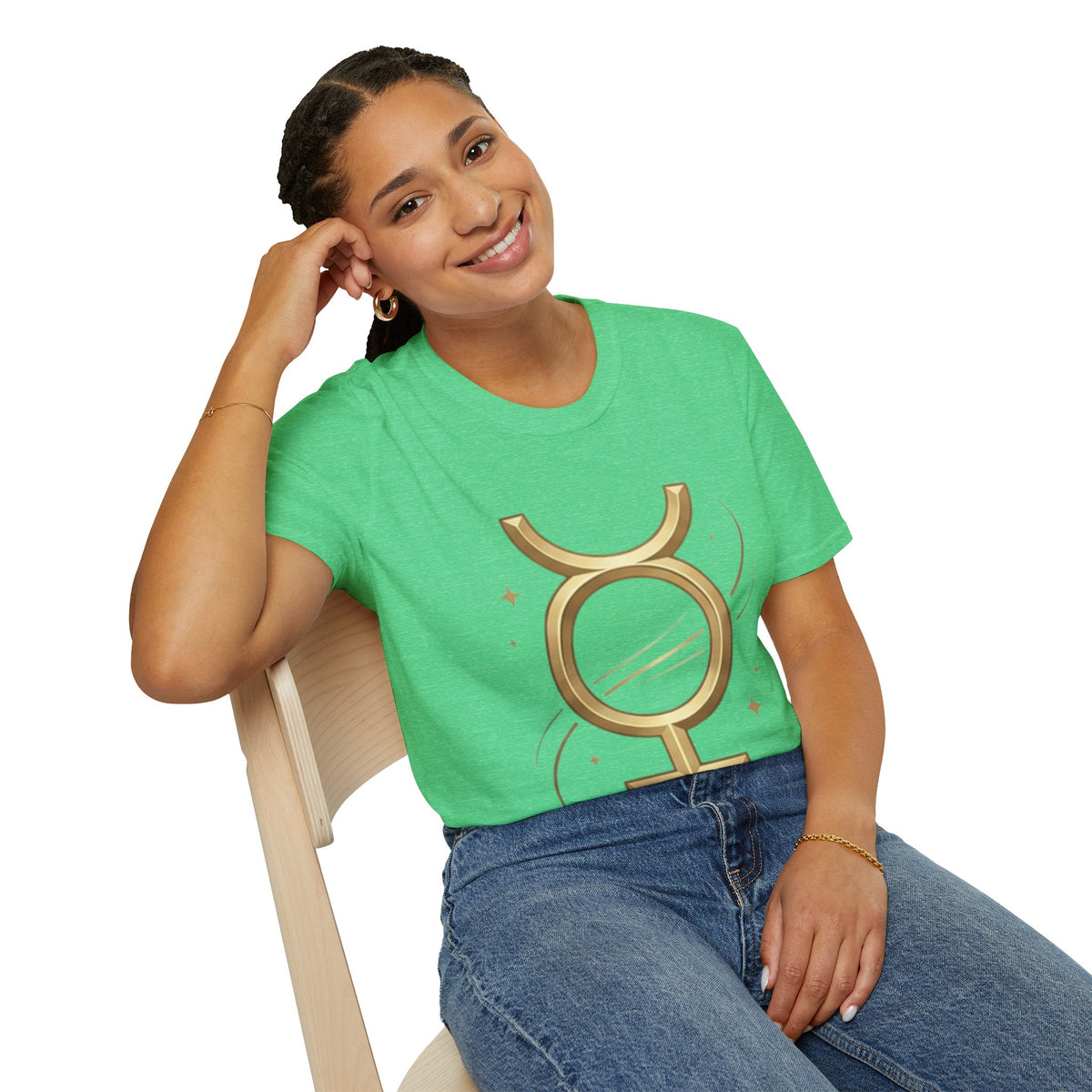Gold Mercury Astrology Symbol Tee T-Shirt